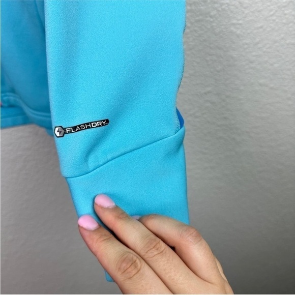 North Face Polartec Fleece Jacket Light Blue Pink Full Zip Small Transitional - Picture 11 of 13